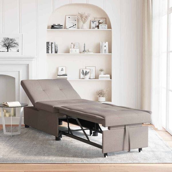 vidaXL Sofa Bed Taupe 194 x 67 x 37 cm Fabric