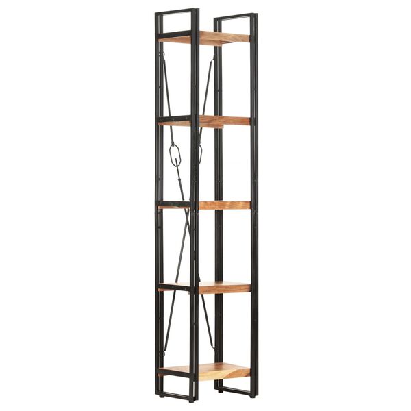 vidaXL 5-Tier Bookcase 40x30x180 cm Solid Acacia Wood