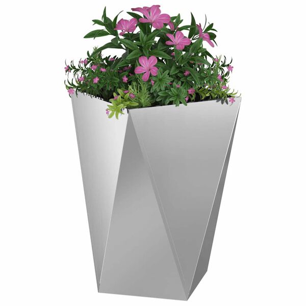 vidaXL Planter 2 pcs Silver 50 x 50 x 75 cm Galvanised Steel