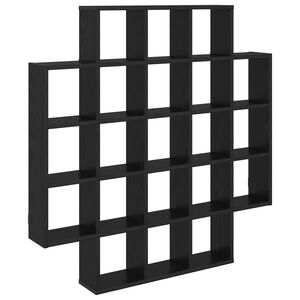 vidaXL Wall Shelf Black Oak 100 x 13 x 100 cm Engineered Wood