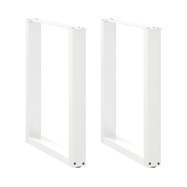 vidaXL Dining Table Legs U-Shaped 2 pcs White 70x(72-73) cm Steel