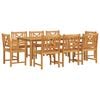 vidaXL Garden Dining Set 9 pcs Brown Solid Acacia Wood