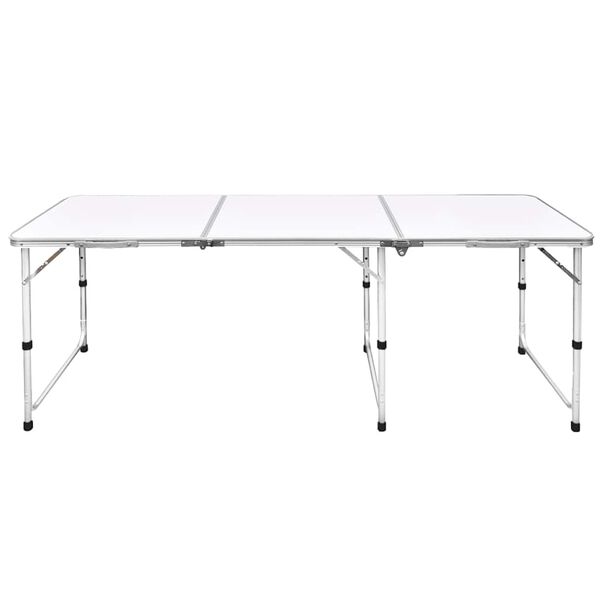 Foldable Camping Table Height Adjustable Aluminium 180 x 60 cm