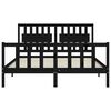 vidaXL Bed Frame without Mattress Black King Size Solid Wood Pine