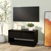 vidaXL TV Cabinet Black 74x34x40 cm Solid Wood Pine