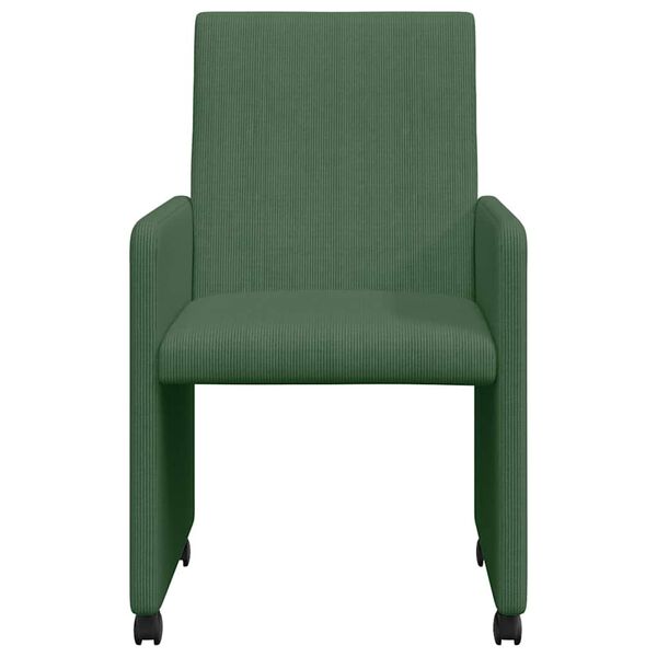 vidaXL Dining Chairs 2 pcs Grey green 57 x 66 x 94 cm Corduroy fabric