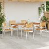 vidaXL Garden Dining Set 7 pcs Brown Solid Teak Wood