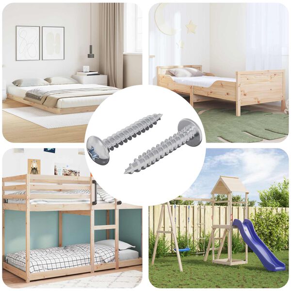 vidaXL Self Tapping Nail 2 pcs Zinc-coated 4 x 25 mm Steel