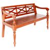 vidaXL Batavia Bench 136 cm Solid Mahogany Wood Dark Brown