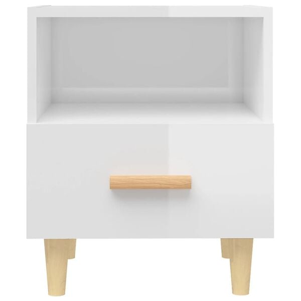 vidaXL Bedside Cabinets 2 pcs High Gloss White 40x35x47 cm