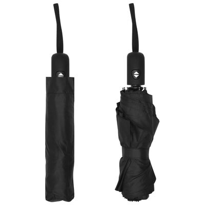 vidaXL Automatic Folding Umbrella Black 95 cm
