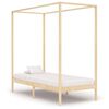 vidaXL Canopy Bed Frame without Mattress Solid Pine Wood 90x200 cm