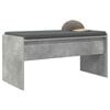 vidaXL Hall Bench with Cushion Concrete Grey 83 x 38 x 40 cm