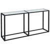 vidaXL Console Table White Marble 160x35x75.5cm Tempered Glass