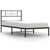 vidaXL Metal Bed Frame without Mattress with Headboard Black 100x190cm