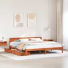vidaXL Bed Frame with Headboard Wax Brown 180 x 200 cm Solid Pine Wood