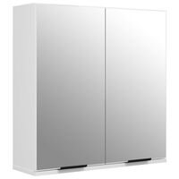 vidaXL Bathroom Mirror Cabinet High Gloss White 64x20x67 cm