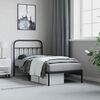 vidaXL Metal Bed Frame without Mattress with Headboard Black 90x200cm