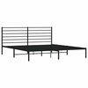 vidaXL Metal Bed Frame without Mattress with Headboard Black 180x200cm