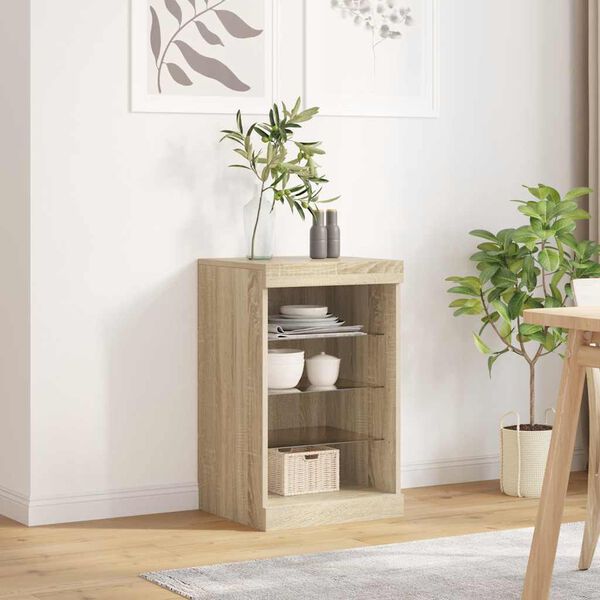 vidaXL Sideboard with LED Lights Sonoma Oak 41x37x67 cm