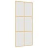 vidaXL Sliding Door Gold 90x205 cm Frosted ESG Glass and Aluminium
