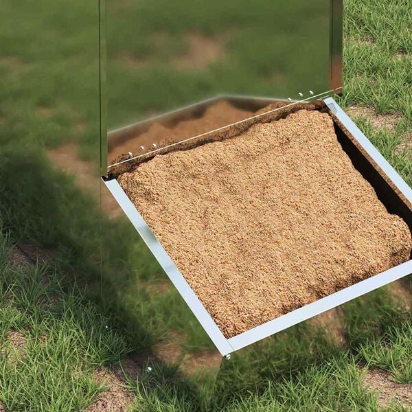 vidaXL Pig Feeder Silver 55 x 38 x 76 cm Galvanised Steel