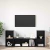 vidaXL TV Cabinet Set Wall-mounted 3 pcs Black Engineered Wood
