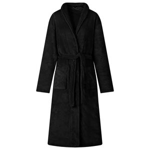 vidaXL Bathrobe without Hood Black S Flannel