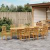 vidaXL Garden Dining Set 9 pcs Brown Solid Teak Wood