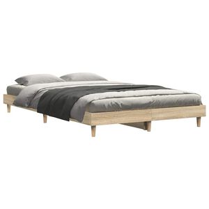 vidaXL Bed Frame without Mattress Sonoma Oak 120x200 cm Engineered Wood