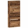 vidaXL Shoe Cabinet Old Wood 80 x 21 x 163.5 cm Engineered Wood