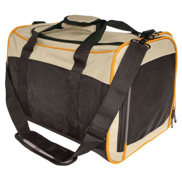 Kurgo Dog Travel Bag "Wander Carrier" Black. Orange and Sand