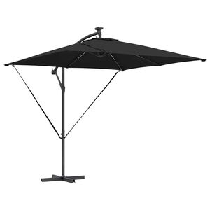 vidaXL Cantilever Banana Parasol Black 249 x 249 x 250 cm