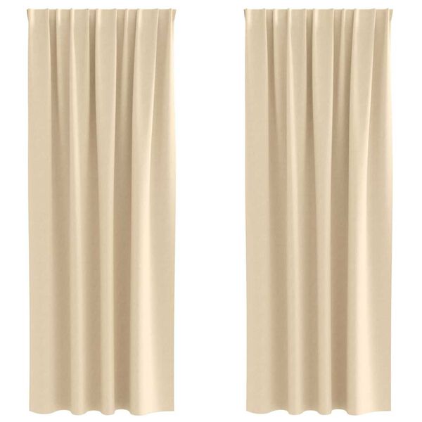 vidaXL Blackout Curtains with Rings 2 pcs Cream 245 x 140 cm Polyester