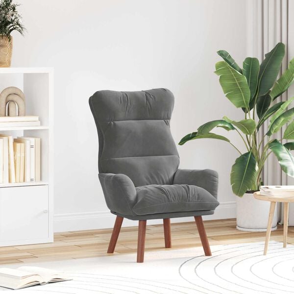 vidaXL Armchair Dark Grey 69 x 74 x 93 cm Velvet