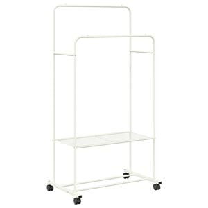vidaXL Clothes Rack with Shelf with Wheel White 80 x 53 x 156 cm