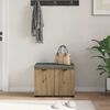 vidaXL Hall Bench with Cushion with Door Artisan Oak 60 x 38 x 46 cm