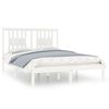 vidaXL Bed Frame without Mattress White Solid Wood 140x190 cm (809998+818671)