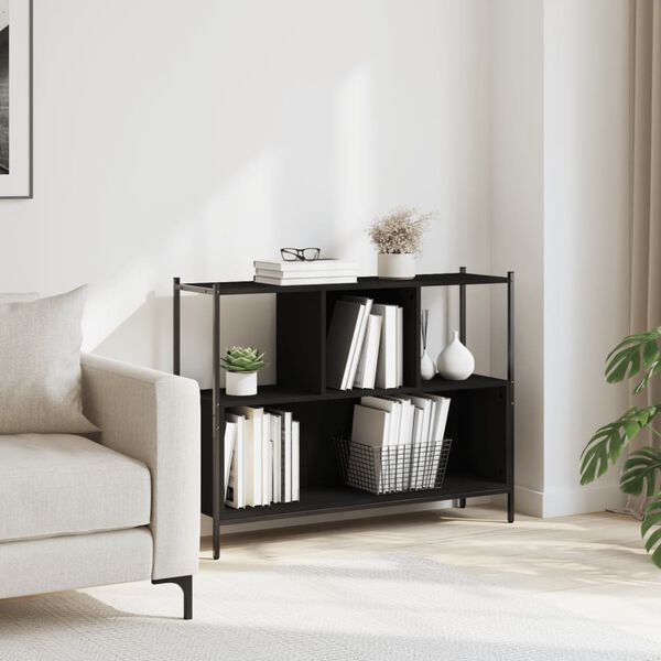vidaXL Bookcase Black 102x28x77.5 cm Engineered Wood