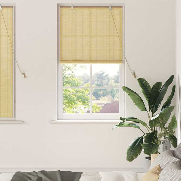 vidaXL Roller Blind with Curtains Manual Nature 80 x 160 cm Bamboo