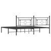 vidaXL Metal Bed Frame without Mattress with Headboard Black 193x203cm
