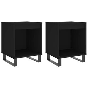 vidaXL Bedside Cabinets 2 pcs Black 40x35x50 cm Engineered Wood