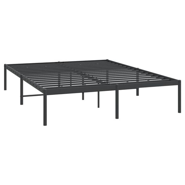 vidaXL Metal Bed Frame without Mattress Black 140x190cm