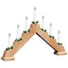 vidaXL Christmas Candle Bridge Brown 39.5 x 5 x 29 cm Solid Pine Wood
