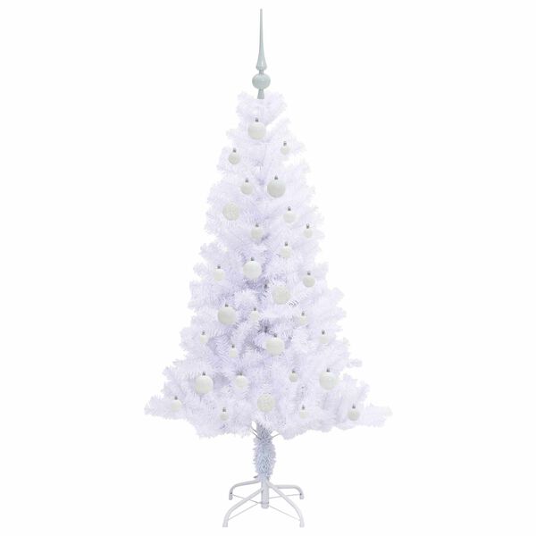 vidaXL Artificial Christmas Tree with Stand White 150 cm PVC and Steel