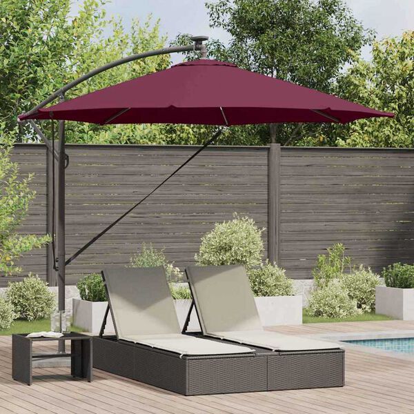 vidaXL Cantilever Banana Parasol Bordeaux red 294 x 294 x 248 cm
