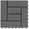vidaXL Decking Tile 11 pcs Grey 30 x 30 cm WPC