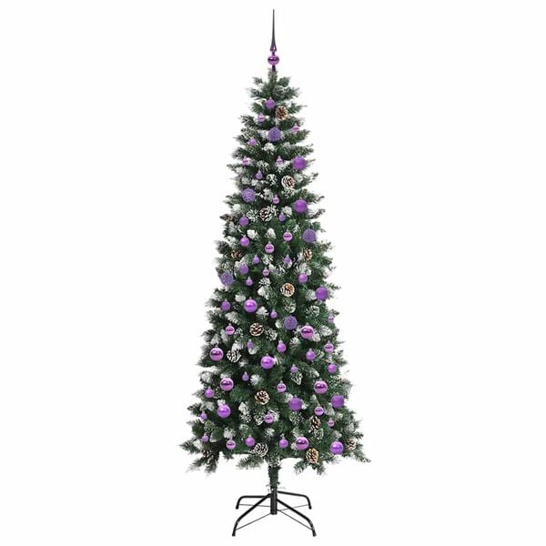 vidaXL Artificial Christmas Tree with 300 LEDs with Stand Green 210 cm
