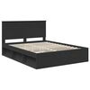 vidaXL Bed Frame with Headboard Black 150 x 200 cm Solid Pine Wood
