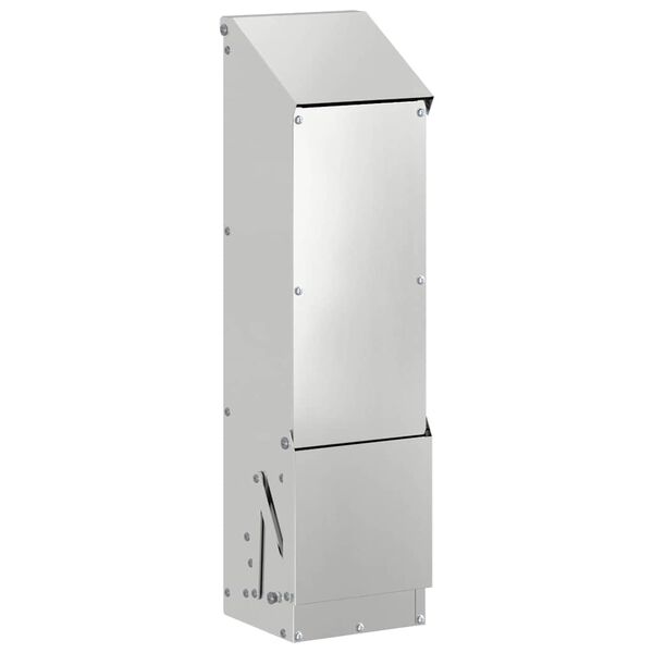 vidaXL Chicken Feeder Silver 13 x 12 x 51 cm Galvanised Steel